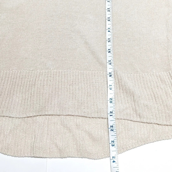 TAHARI Linen Blend Hooded Sweater Medium M - Picture 8 of 8